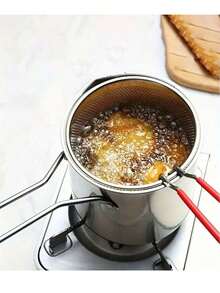 1pc Stainless Steel Deep Fry Pan With Filtering Rack, Great For Crispy Potato Chips, French Fries, Chicken - Essential Kitchen Gadget For Home Cooking - A Trusty Companion For Foodies And Home Chefs - Multi-specification Fryers - View 8