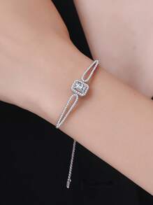 1 pièce Bracelet de tennis en argent sterling 925 luxueux de 1 carat avec coupe rayonnante en moissanite, convient pour le port quotidien des femmes, les fêtes, les vacances, la fête des mères, cadeau de bijoux pour l'anniversaire de mariage