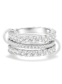 1 Set de Anillos de Mujer Chapados en Cobre con Circonita Artificial, Anillos Apilables Dorados Que no se Desvanecen, Mejor Joyería Decorativa para Señoras