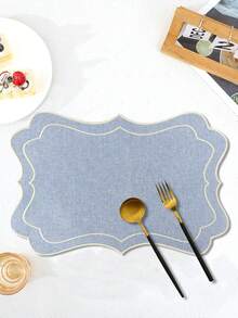 1/2/4 件节日形状布料刺绣餐垫，适用于婚礼派对餐桌装饰、简约时尚餐垫、咖啡机垫、防滑耐热杯垫，适用于婚礼、派对、节日、野餐、生日宴会 - 彩色 - 查看 3
