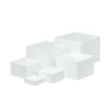 1/6pcs Acrylic White Square Storage Box, Desktop Organizing Box And Storage Box, Living Room Horizontal Organizing Box, Party, Wedding, Festival Dessert Cake Display Organizing Box, Baking Pastry Plate - White - View 10