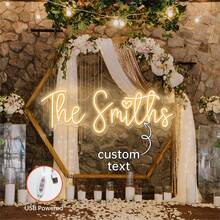 Custom Neon Signs Wedding Decor, Personalized Home Kitchen Room Decor,Custom Dimmable USB Led Neon Signs, Personalized Home Store Restaurant Kitchen Decor,Small Size Neon Light Signs - Singel Lighting - View 2