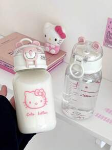Sanrio 1Pc Hello Kitty Transparent Straw Cup Anime Kawaii Summer Water Cup Gifts (Some Parts May Be Random)