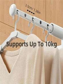 1pc Portable Travel Hanger - Adjustable Folding Design, 5 Slots, Windproof Spiral Clip, Suitable For Hotel And Business Travel, No Drilling Required For Assembly