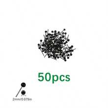 50 个 2-6 毫米黑色玻璃眼珠 - 适用于 DIY 毛绒动物、木偶、毛毡娃娃、缝纫工艺品 - 黑色 - 查看 15