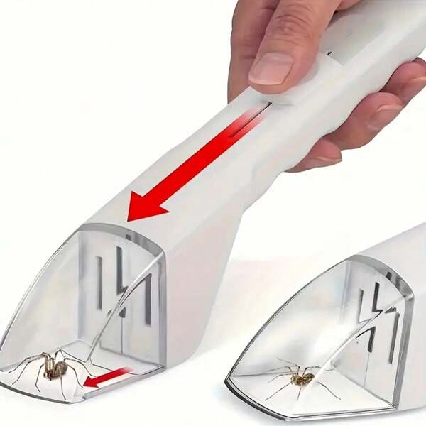 Atrapa insectos y abejas manual de agarre fácil con función de liberación, de plástico duradero, herramienta de control de plagas domésticas sin batería
