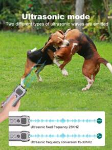 جهاز طارد الكلاب بالموجات فوق الصوتية الجديد، مدرب كلاب محمول عالي الطاقة، جهاز مضاد للنباح، طارد كلاب ثنائي الرأس بوضعي الموجات فوق الصوتية والوميض، مضاد للعض، طارد الكلاب