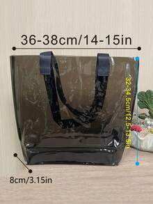 1个防水大容量透明单肩包，简约设计，PVC材质，适合旅行、海滩、运动、瑜伽、游泳等场合。