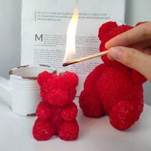 1 Creative Rose Bear Scented Candle, Romantic Home Decoration Perfume Decoration, High-End Birthday Gift Commemorating Halloween, Ghost, Autumn, Holiday, Holiday Christmas, Party