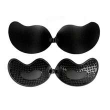 Black Hidden Adhesive Push Up Bra Inserts Invisible Nipple Covers For Women, Suitable For Backless, Strapless Dresses, Wedding Gowns, Thicker 5cm Silicone Bra Petals For Small Bust Enhancement And Cleavage Boost, Breathable Silicone Nipple Pasties - Black - View 4