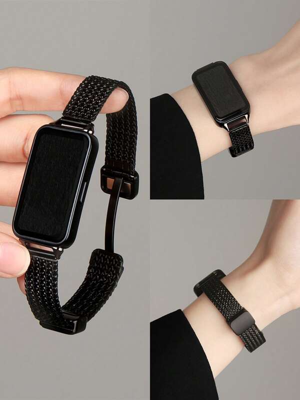 1pc Minimalist Metal Magnetic Watch Strap Compatible With Huawei Band 9/8/7 NFC Version