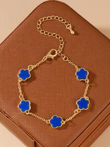 1pc Minimalist Fashionable Versatile Personalized INS Clover Cute Casual Flower Bracelet