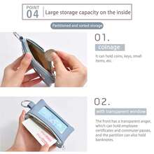 Unisex Minimalist Wallet Key Chain Zipper Coin Purse With ID Window Travel Cash Card Holder For Men And Women For Women Wallet Mini Wallet Purse Wallet Travel Wallet Coin Wallet Wallet Wristlet Wallet