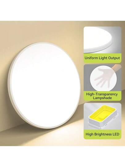 CANMEIJIA LED Ceiling Lights, Moderne Flush Mount Lights Bedroom, Dimmable Remote Control Lamps Living Room, Kitchen, Children's Hallway, Garage, Adjustable Temperatures, 220V view 4