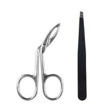 New Stainless Steel Multi-Function Curved Eyebrow Tweezers, Scissor Tweezers Facial Hair Eyebrow Removal Tool, 2/3pcs Set Suitable For Men And Women