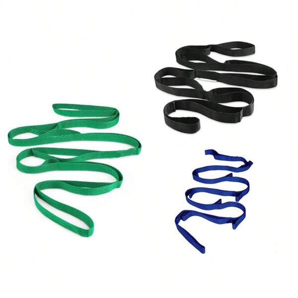 1 Stück 1,9m/74,8 Zoll Neuer spezialisierter Yoga Dehnungsgurt, Spannungsgurt, 12 Schlaufen Yoga Gurt, Dehnungsgurt für Übungen