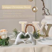 1pc Gesture Decoration, Heart Hand Statue Room Decoration, Love Finger Sculpture Wedding Decoration For Shelf Coffee Table Office Bedroom TV Cabinet Bookshelf Small Ornament Home Decoration