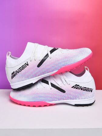 1 Pair Unisex Soccer Cleats, Hard Molded Spikes Shoes For Outdoor Artificial Turf, Indoor Training Field, Professional Team Sports, Football Boots With Lace-Up, Non-Slip Rubber Sole, Lightweight High-Performance Design