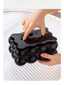 1 件创意泡泡方形纸巾盒盖架适用于浴室盥洗台、梳妆台和汽车 - 彩色 - 查看 5