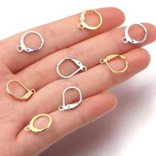 20pcs Allergy Resistant Earring Hooks Stainless Steel Lever Earring Round Hook Ear Wire With Open Loop For Earring Design Jewelry Making
