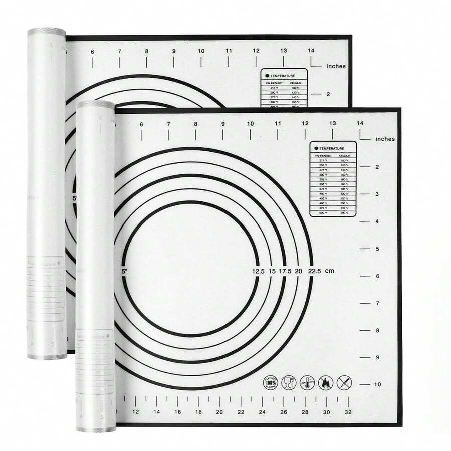 硅胶烘焙垫，1 包硅胶面团揉面垫，防滑，适用于火锅/饼皮/披萨/饼干/面包烤箱内衬厨房台面