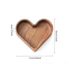 1pc Valentine's Day Creative Candy Solid Wood Tray, Stackable Dried Fruit Box Nut Tray Creative Walnut Tray, Heart Shaped Candy Box, Wooden Fruit Box Whole Wood Dried Fruit Storage Tray Japanese Solid Wood