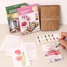 9 قطعة/مجموعة أدوات ورقة الأكوارل، تشمل ألبوم الصور الكرافت السميك، فرشاة، لوازم الرسم DIY، مناسب لحفلات الكبار، أنشطة الوقت الحر، هدايا