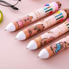 Sanrio 8pcs Sanrio Pompompurin Multicolor Ballpoint Pen, Creative Stationery, Student Planner Pens, Cute Fresh Learning Supplies School Supplies, Back To School