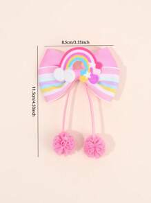 2 Stück Regenbogen Haarbögen für Frauen Mädchen, Regenbogen Streifen Grosgrainband Bögen mit Alligatorclips, Pompon Quaste, süße bunte Quasten Haarbögen, Haarspangen, Urlaubsgeschenke, Haaraccessoires, Klammern für Frauen