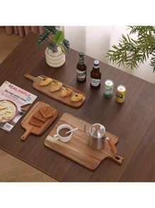 1 Pc Rosewood Cutting Board - Wooden Kitchen Tray, Stylish Long Handle, Solid Wood, For Meat, Cheese, Bread, Vegetables And Fruits - Charcuterie Board Cheese Serving Platter, Perfect For Gourmet Slicing And Display, Essential For Modern Farmhouse Kitchen. Mother's Day Gift, Wedding Kitchenware. Christmas Gift.