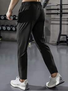 Pantalones deportivos para hombre, ligeros, transpirables y de secado rápido, con cordón en la cintura, bolsillos y cremallera, aptos para gimnasio, correr, entrenamiento al aire libre, baloncesto, fútbol, bádminton