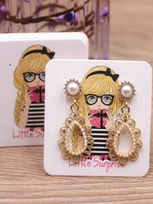 100 件时尚肖像耳环展示卡，适合创意女孩的珠宝收藏，适合返校礼物 - 白色 - 查看 5