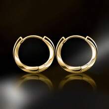 S925 Silver Black Resin Circle Minimalist Fashion Earrings For Women