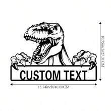 1PC Custom T-Rex Dinosaur Metal Wall Art Sign - Personalized Name Plaque Iron Wall Decor For Home Indoor Outdoor, Perfect Gift For Housewarming Dinosaur Enthusiasts, Ages 14+ Back To School
