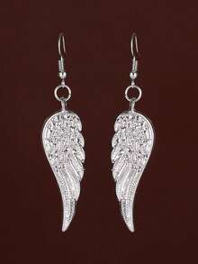 1 对天使翅膀耳环哥特式深色羽毛叶垂坠耳环优雅复古风格波西米亚风格珠宝 - 独特的礼物仙女翅膀，适合男士女士生日派对周年纪念、情人节、母亲节，适合朋友和家人日常休闲 - 彩色 - 查看 5