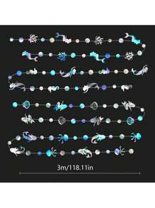 1pc Mermaid Pennant Banner, Glittering Mermaid Style Pennant, Novel Design, Great For Home Decor, Party, Birthday, Photo Backdrop, Suitable For Various Festivals, Gatherings, And Seasons