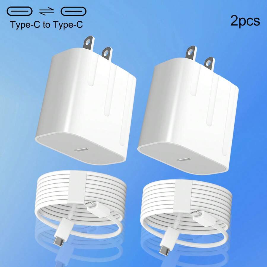 USB C Charger Block For I Phone 16 15 Charger Block, 4FT Cable Type C Wall Charger 20W PD Power Adapter - US A Type Plug(110-127V) - View 1