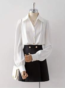 QIANZHIDU White Plain Women Blouses Long Sleeve Tops Office Outfits For Women Work Tops Women Modest Outfits For Women Brunch Women Outfit Music Festival Outfits Business Meeting Wedding Fall Women Clothes Back To School Clothes Elegant Women Modest Women Western Women Wear Going Out Tops Women Teacher Outfits For Women Business Casual Woman Work Women Blouses Business Professional Women Corporate Outfits For Women