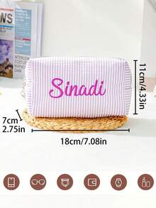 Túi đựng mỹ phẩm sáng tạo độc đáo thời trang đơn giản mới, Túi đựng mỹ phẩm có văn bản tùy chỉnh cho phụ nữ, Túi xách phong cách nhẹ nhàng phù hợp với hoạt động ngoài trời, Túi đựng đồ du lịch, Túi đựng đồ vệ sinh cá nhân, Túi đựng mỹ phẩm, Đa chức năng, Trang trí, Chữ cái, Màu trơn, Tinh tế, Phong cách, Cổ điển, Hiện đại, Nhiều màu sắc, Giải trí, Cơ bản, Thường ngày, Mềm mại, Độc đáo, Tùy chỉnh, Cá nhân hóa, Tùy chỉnh, Quà tặng lý tưởng cho cô ấy, Bạn gái, Cô ấy, Ông bà, Gia đình, Bạn trai, Bạn bè, Quà tặng Ngày của Mẹ cho Phụ nữ - Nhiều màu - Xem 7