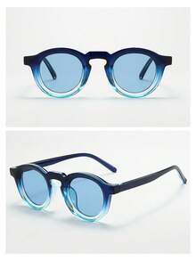 3pcs Set Unisex Retro Round Frame Minimalist Fashion Fashion Glasses, Suitable For Driving, Travel, Leisure, Outdoor Sports, Daily Use - 3-piece Set - View 6