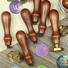 1pc Retro Wooden Sealing Wax Stamp Handle, Sealing Wood Handle Stamp Head Replaceable Handle For DIY Handmade Art Crafts Wedding Invitations,Back To School,School Supplies