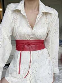 Ceinture large pour femme en PU, ceinture de rallonge pour robe, chemise, élégante pour Halloween