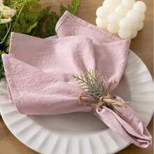 12pcs Handmade Fabric Napkins, With Rolled Edges, Exquisite Handloom Fabric Napkins, Suitable For Dinners, Parties, Weddings, Etc.