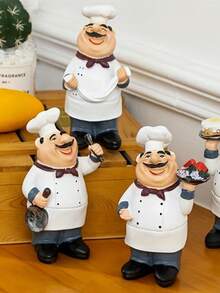 1 pieza Figura decorativa de chef creativa, decoración para restaurante, cocina, cafetería, panadería, escultura de chef, decoración de mesa moderna, adecuado para el hogar, cocina, bar, cafetería, comedor - Multicolor - Ver 9