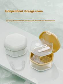 Tooth Socket Storage Box, Holder, Denture Box, Invisible Tooth Socket Cleaning Box, Portable Sealed Soaking Tooth Cleaning Box