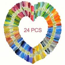 24pcs/36pcs/50pcs/100pcs/150pcs/200pcs/250pcs/300pcs/447pcs Colors High Quality Color Embroidery Thread Cross Stitch Thread, Sewing Thread DIY Handicraft Thread, Handmade Embroidery Thread Hand-Woven Friendship Bracelet String For DIY Needlework(Random Color)