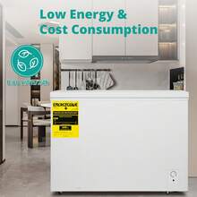 Smad 10 Cubic Foot Large Cryogenic Freezer With Lock And 1 Detachable Basket, 4 Wheels, 7-Speed Adjustable Thermostat, Low Noise, Garage For Home And Kitchen Use, White - US B Type Plug(110-127V) - View 6
