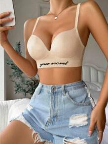 Set de 3 brasieres sin alambres, de levantamiento, cómodos y transpirables, ropa interior casual para mujer