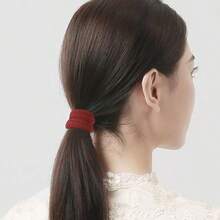 5件套 女士女孩高弹力中厚卷毛巾发绳糖果色纯色橡皮筋发圈马尾辫发圈 女士女孩简约纯色宽版发圈橡皮筋女士柔软弹力发带时尚发饰，发圈，弹力发绳 - 彩色 - 查看 3