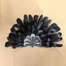 女士羽毛头饰羽毛亮片头饰狂欢节头饰服装歌舞女郎配饰万圣节